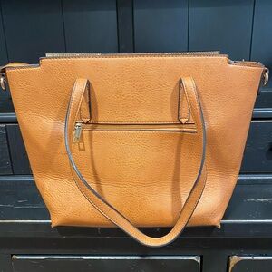 Elegant Tan Leather Tote Bag